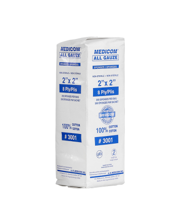 Gaze 2po x 2po – 8 épaisseurs MEDICOM