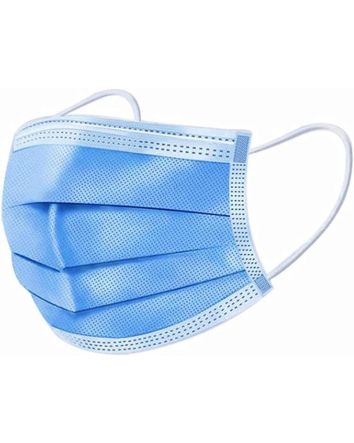 Masque facial jetable à boucles d'oreilles bleu, 50 pièces/boîte
