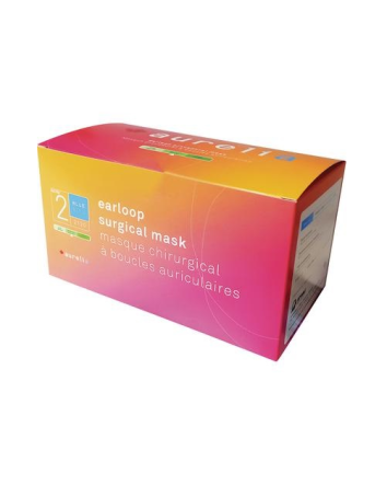 Masque facial bleu avec boucle d'oreille