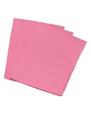 Bavoirs dentaires dos en plastique « Rose » (paquet de 500)