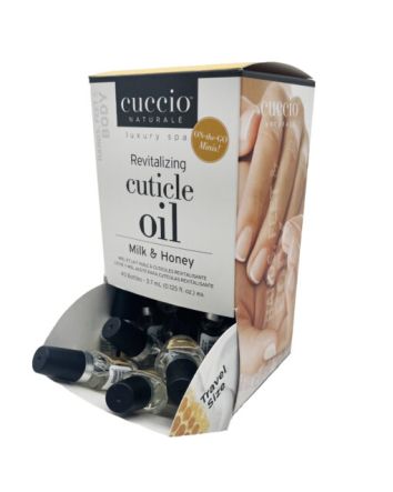 Distributeur d'huile pour cuticules revitalisante Cuccio MINI Lait et miel 0,125 oz, paquet de 40