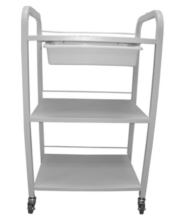 Chariot avec étagères/tiroirs Blanc