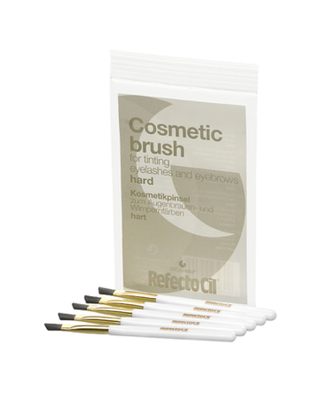 Pinceau cosmétique rigide doré