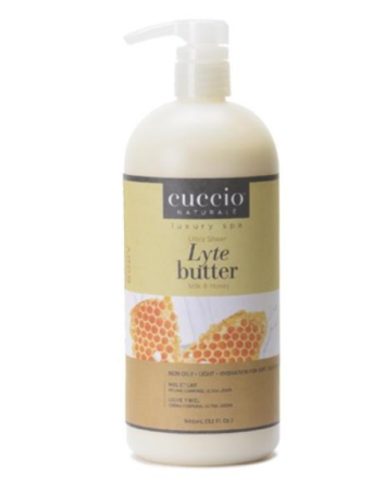 Beurre corporel ultra-transparent Cuccio Lytes au miel et au lait de soja (940 ml)
