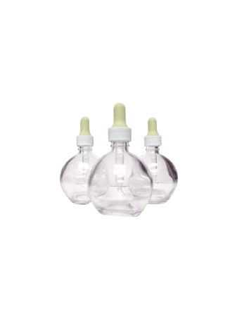 Bouteille d'huile pour cuticules vide/verre 2,5 oz.