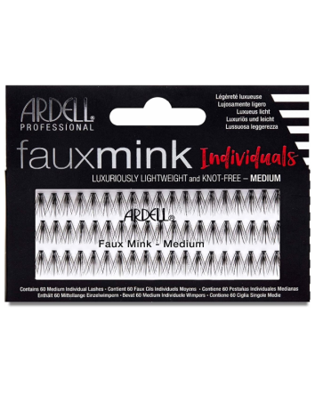 Cils en faux vison noirs moyens
