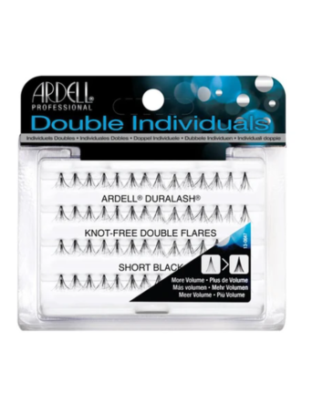 Cils double volume en grappes noires courtes