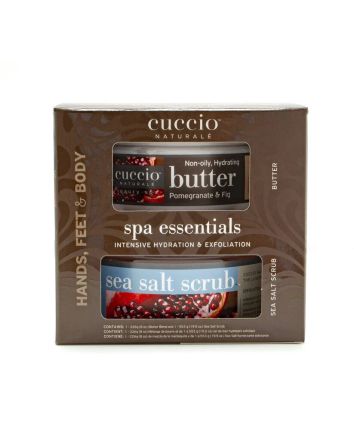 Cuccio Spa Butter Essentials Kit Grenade & Figue 19,5 oz de beurre et 19,5 oz de gommage