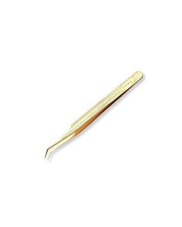Pince à épiler Premier Lashes - Coudée à 45° (5,5") INOX Or